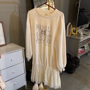 Pilcro Cream Napoli Graphic Sweatshirt